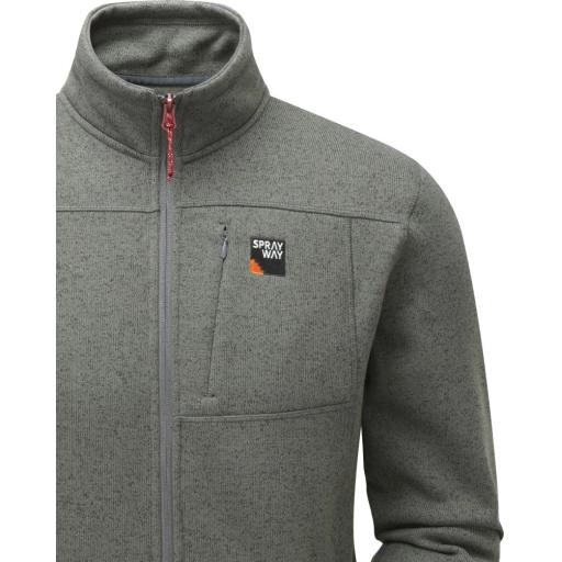 Sprayway Mens Minos Fleece Jacket Full Zip Front Chrome Grey