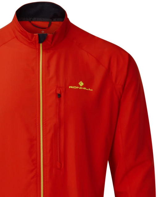 Ronhill Mens Core Jacket Flame Fluo Yellow Front Detail