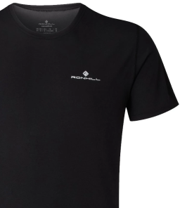 Ronhill Mens Core Short Sleeve T-Shirt Black Bright White