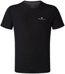 Ronhill Mens Core Short Sleeve T-Shirt Black Bright White Front