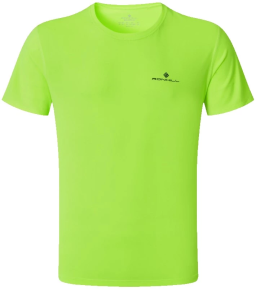 Ronhill Mens Core Short Sleeve T-Shirt Fluo Yellow Black Front