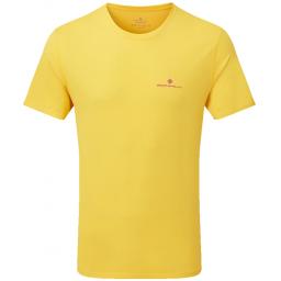 Ronhill Mens Core Short Sleeve T-Shirt Yellow Sulphur-Firecracker_Front