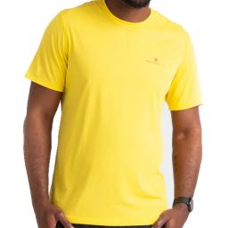 Ronhill Mens Core Short Sleeve T-Shirt Yellow Sulphur-Firecracker Front M