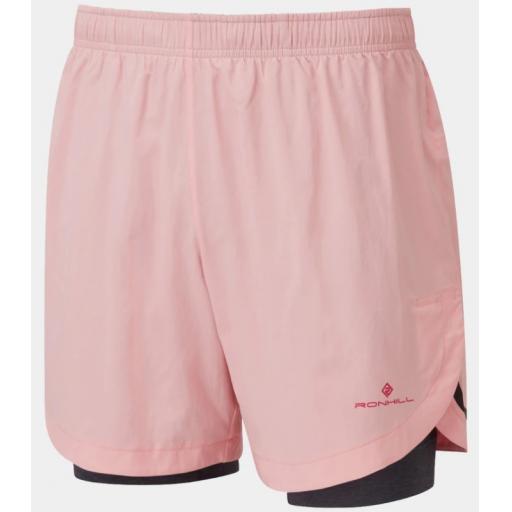 Ronhill Life 7 inch Short | Twin Running Shorts | Mens Pink Shorts