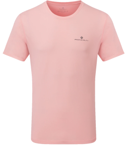 Ronhill Mens Core Short Sleeve T-Shirt Pink Bubble Gum Marl Front 801.png