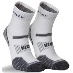 Hilly Socks Mens Twin Skin Anklet White Grey Marl Front Side2.jpg
