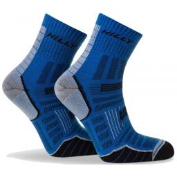 Hilly Running Socks Mens Twin Skin Anklet Azurite Blue Grey Marl Side