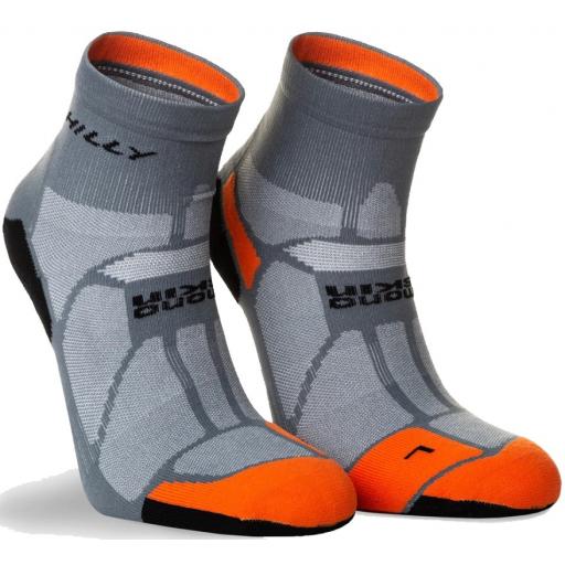 Hilly Marathon Fresh Anklet, Odour Free, Ankle Running Socks - Grey