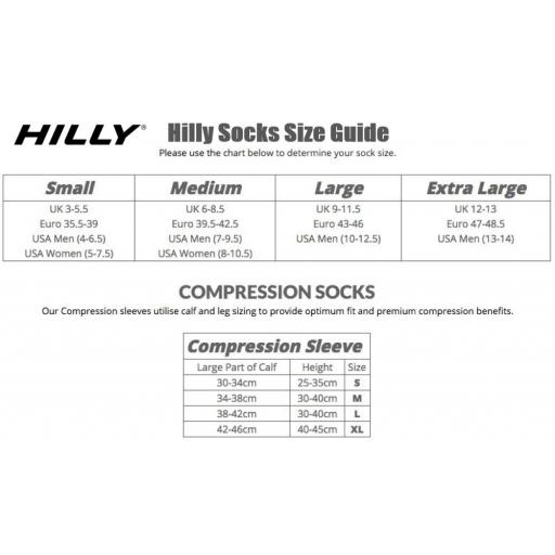 Hilly Socks Size Guide, Sock Size Chart UK | Agoora Outdoor