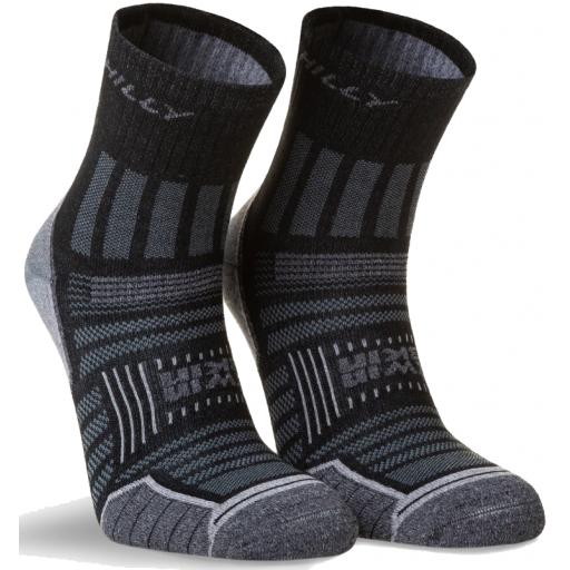 Hilly Men's Twin Skin Anti Blister Anklet Sports Running Sock Blue/Black 
