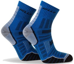 Hilly Running Socks Mens Twin Skin Anklet Azurite Blue Grey Marl Side