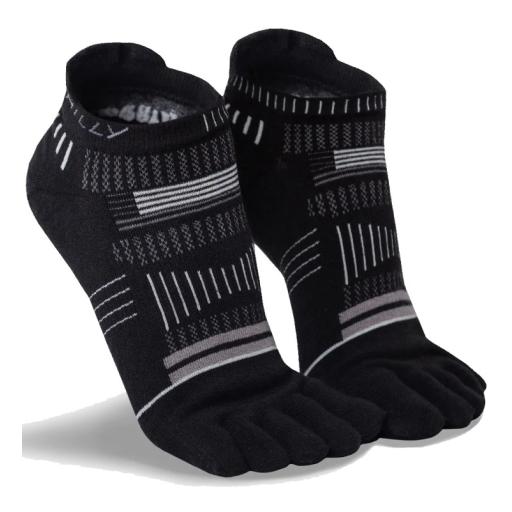 Hilly Socklet, Toe Socks for Running, Toe Seperator Socks Black.