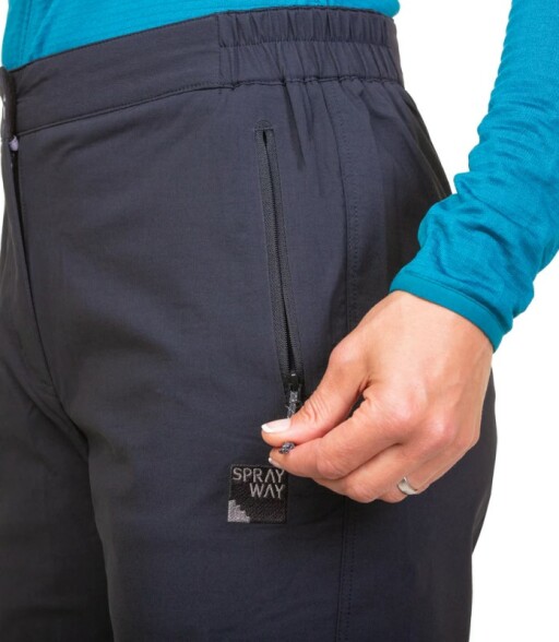 Sprayway Women's Escape Shorts Black pocket detail & logo_801.jpg