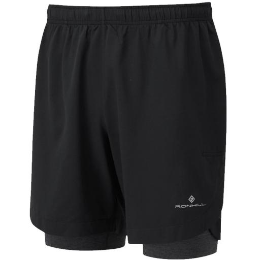 Ronhill Life 7 inch Short | Twin Running Shorts | Mens Black Shorts