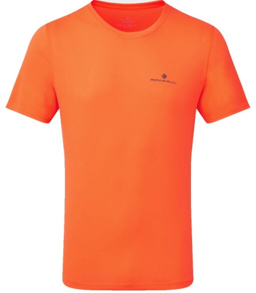 Ronhill Mens Core Short Sleeve Tee Fluo Orange Legion Blue_Front_801.jpg